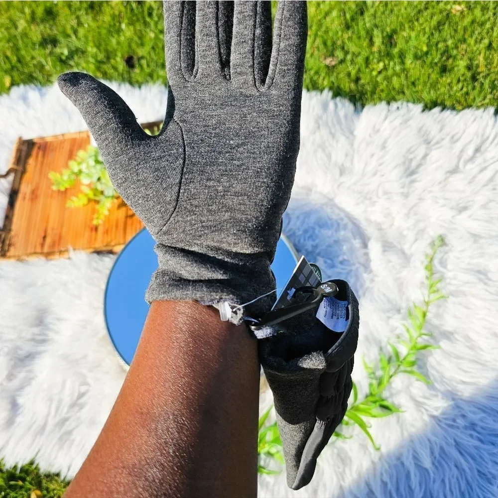 New GH Charcoal Grey Cotton Blend Touch Screen Insulated Gloves.